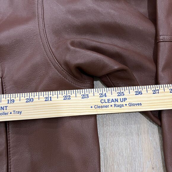 Mill Valley Sheepskin & Leather Co. Mens Brown Leather Zip Double Pocket Jacket - Picture 3 of 7
